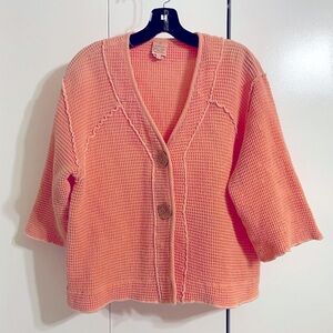 [Focus] Waffle knit button front cardigan